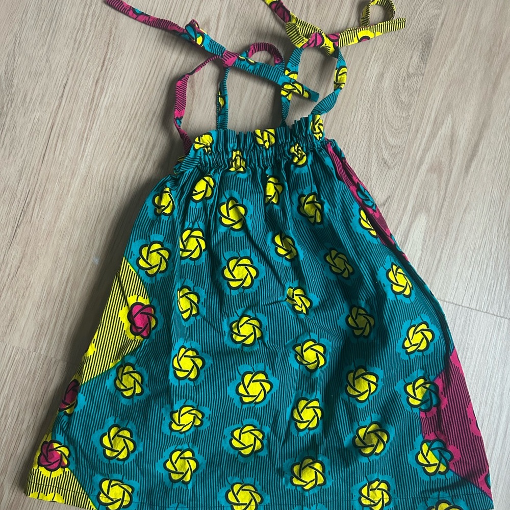 Colorful Strappy Sun Dress with Floral Pattern